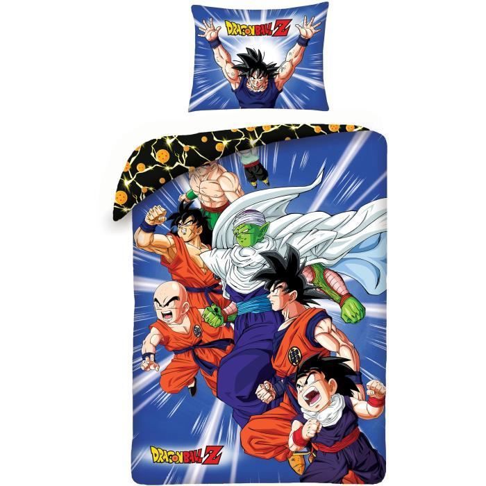 Parure de couette enfant coton Goku Dragon Ball Z Manga
