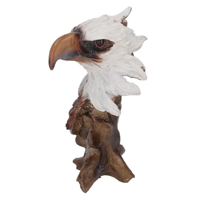 ornement de tête d'aigle Tête d'aigle Statue Imitation bois racine rétro  Animal tête d'aigle Statue ornement maison