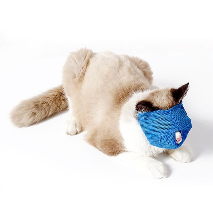 Muselière pour chat - ESTINK - Maille respirante - Réglable - Confortable - Résistante aux morsures