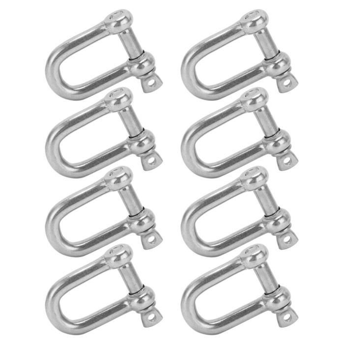 4 Anneaux En D En Alliage De Zinc Noir - Forme Fer à Cheval, Taille 3/8" - Pour Vissage