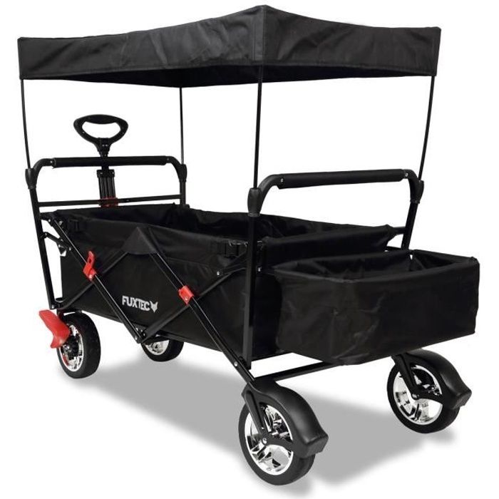 Chariot de transport enfant - Noir - FUXTEC City Cruiser - pliable charge 75 kg