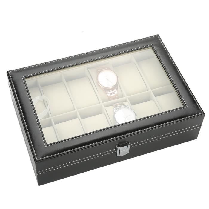 Mondeer Boîte à Montres pour 6 Montres avec Fenêtre en verre 34,5 x 11