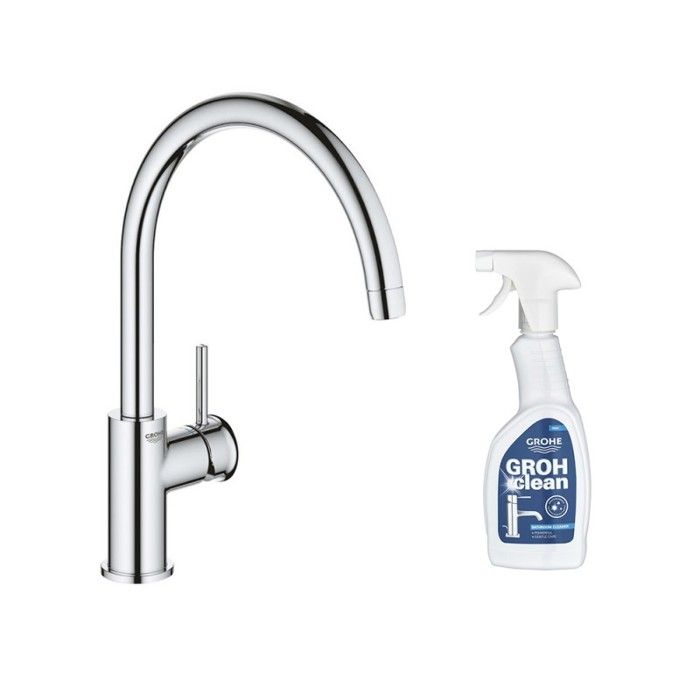 Grohe Robinet de cuisine Start Classic Quickfix chromé + nettoyant GrohClean
