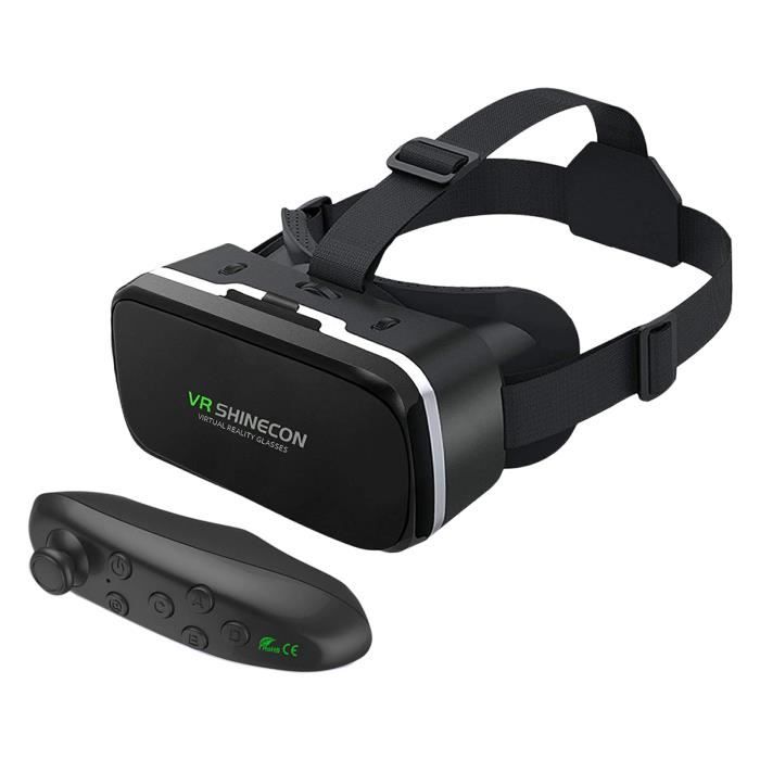 Lunette 3D VR, Casque de Réalité Virtuelle, Universelles Lunette Virtuelle pour 3D Films et Jeux Compatibles avec télécommande