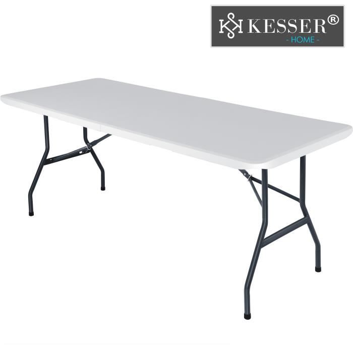 kesser® table de buffet table pliante en plastique 183x76 blanc