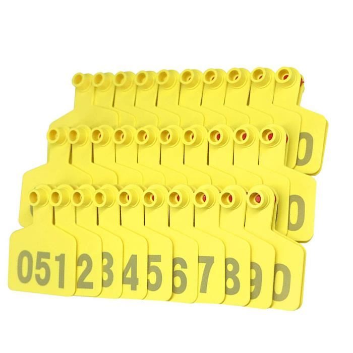 Lot De 100 étiquettes D’oreille Vierges Pour Bétail – En Plastique Jaune, Avec Boucle En Cuivre - 7