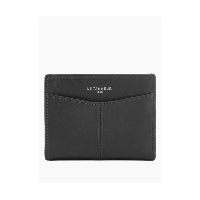 Le Tanneur - Petit porte-cartes femme en cuir lisse Charlotte (tott3500)  noir taille 7,5 cm - Cdiscount Bagagerie - Maroquinerie