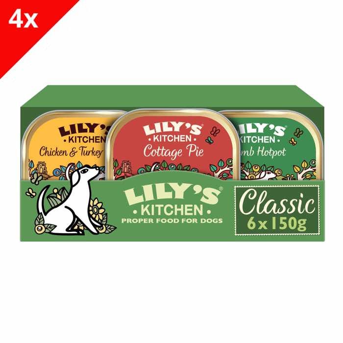 Comparer les prix de Lily's Kitchen pour chien adulte – Recettes classiques 6x150g - Multipack  (Lot de  4)