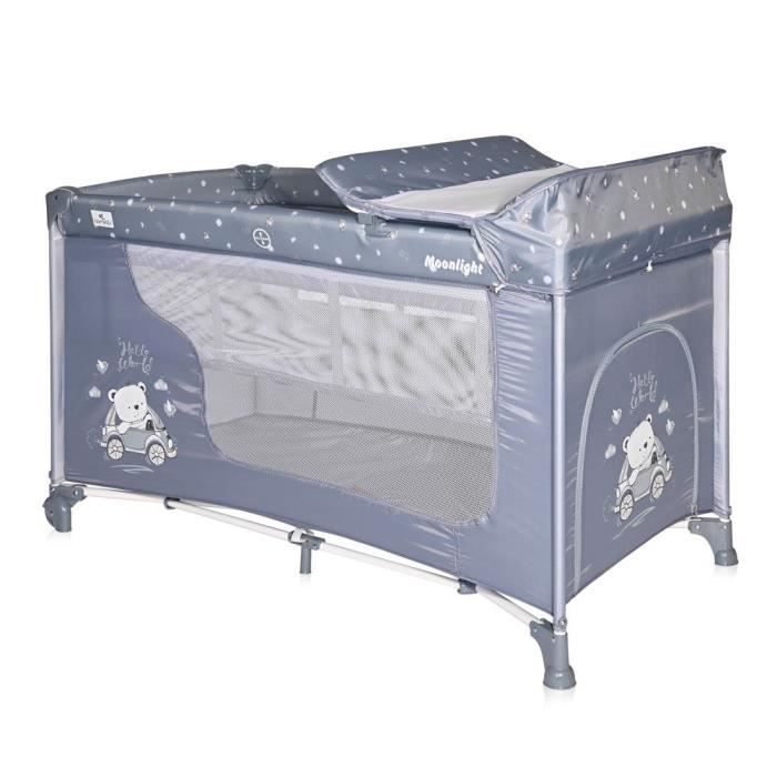 Lit Parapluie Bebe Lit Pliant Berceau A 2 Niveaux Lit De Voyage Lit D Appoint Moonlight 2 Lorelli Bleu Cdiscount Puericulture Eveil Bebe