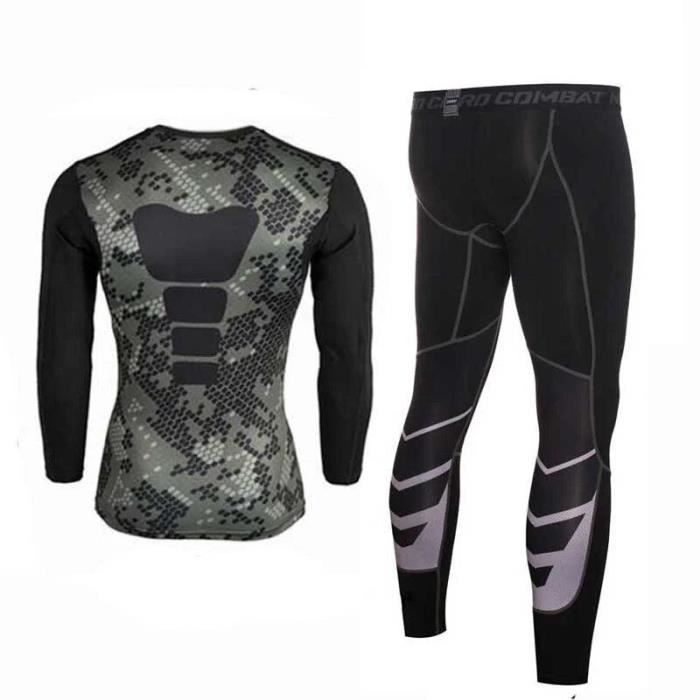 Leggings De Compression BaronHong Homme - Noir Taille M, Séchage Rapide, Anti-UV, Pour Sport Et Récupération