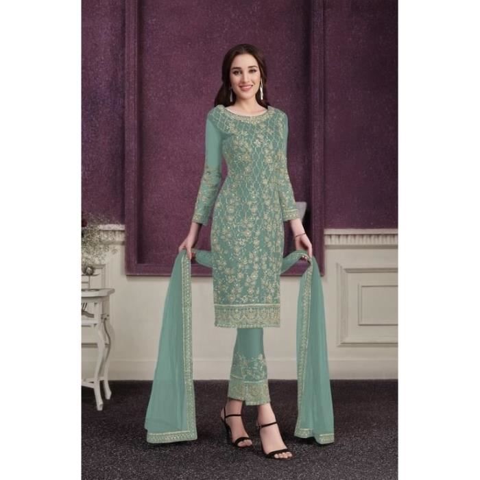 Salwar kameez robe indienne Pakistanaise Vert claire Anaaya