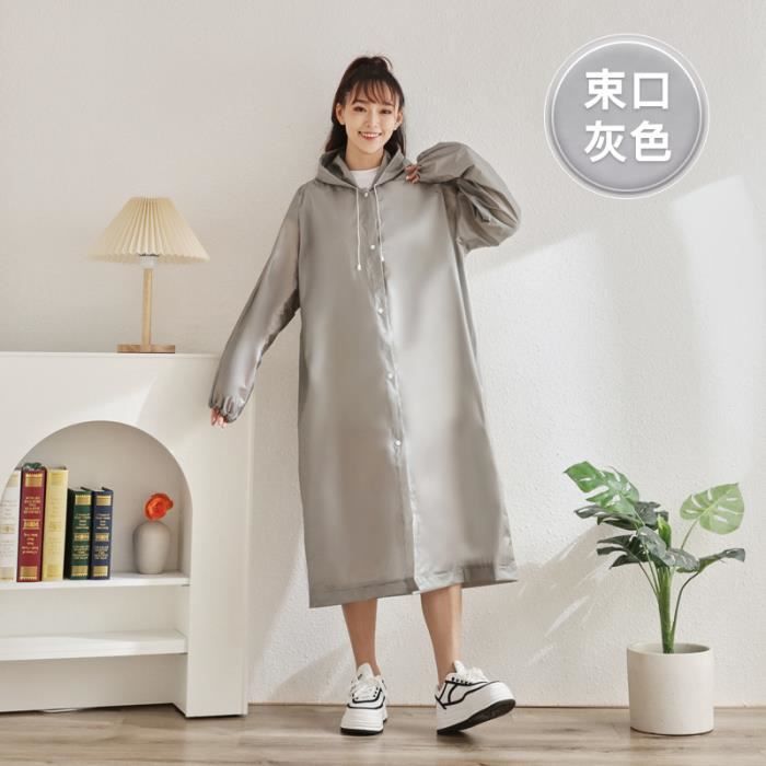 Impermeable Manteau de pluie reutilisable pour femmes et hommes impermeable Poncho EVA en plastique a la mode Style A Grey Blanc Cdiscount Pret a Porter
