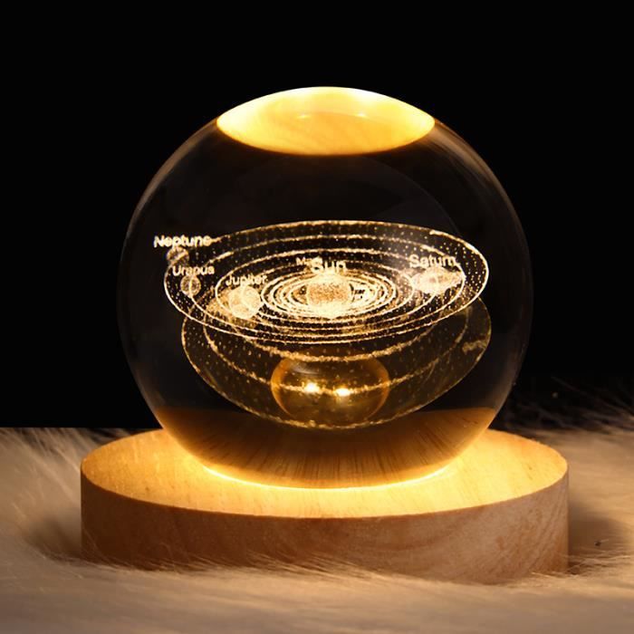 Lampe Boule De Cristal Dauphin 3D - 80 Mm - 16 Couleurs LED, 4 Modes, Télécommande - Veilleuse Décorative Pour Chambre, Cadeau Enfant