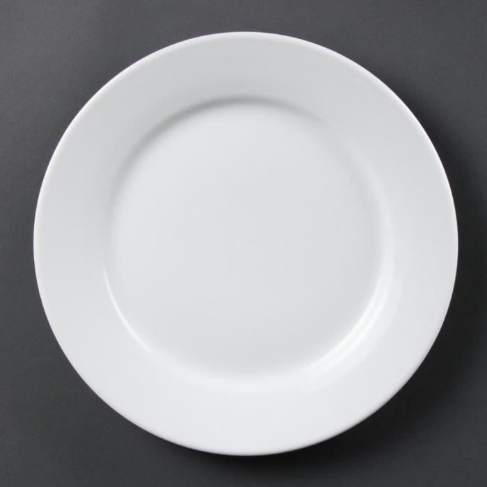 Assiette à bord large - OLYMPIA - Olympia Faience - Porcelaine vitrifiée - Ø 250 mm - Lot de 12