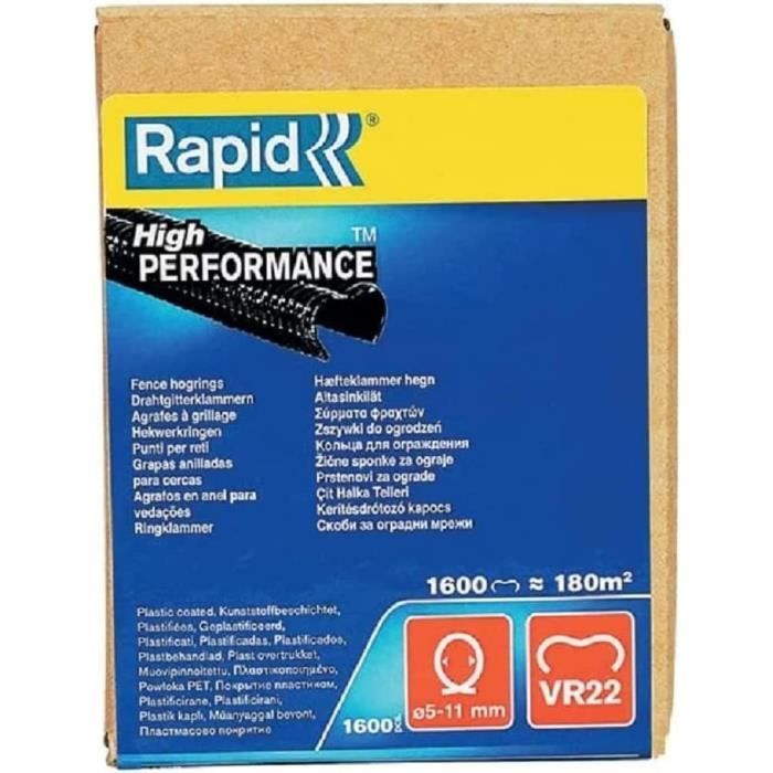 Rapid Agrafes grillage plastifiées noir VR22 de - vue 1