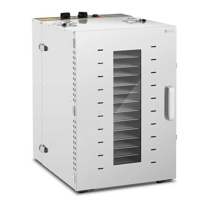 Déshydrateur alimentaire Séchoir Nourriture Royal Catering RCDA-1350-100S (1500 W 40 - 90 dc 16 Étages Minuterie 0 - 15 h Inox)