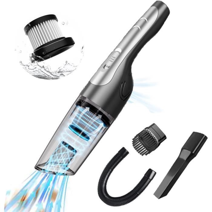 Aspirateur à main sans fil 6000 Pa – mini aspirateur portable 120 W avec filtre HEPA, recharge USB, sans sac – pour voiture, maison et bureau - high-tech et tendances Aspirateur à main sans fil 6000 Pa – mini aspirateur portable 120 W avec filtre HEPA, recharge USB, sans sac – pour voiture, maison et bureau - high-tech et tendances