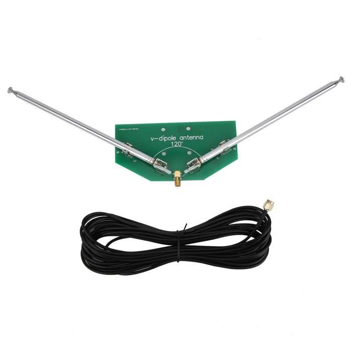 Antenne radio FM DAB 75 ohms avec fiche de type F, 3 adaptateurs d'interface, câble d'extension de 3 m pour réception FM/FM, compatible avec chaîne stéréo, récepteur home cinéma et récepteur audio