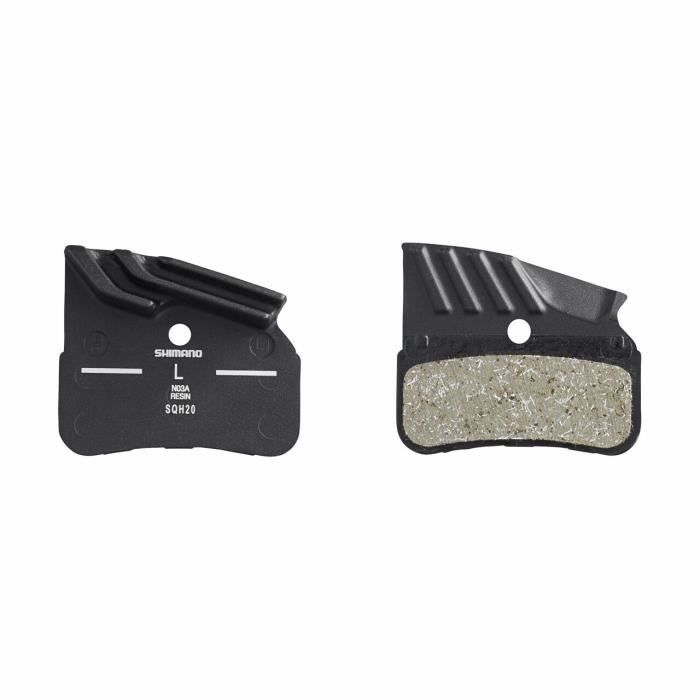 Plaquettes de frein en résine Shimano N03A-RF avec ailette et ressort - noir