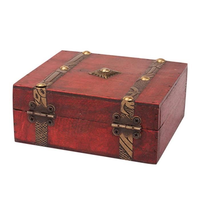 Vintage Boite De Rangement En Bois Coffre Au Tresor Boite A Bijoux