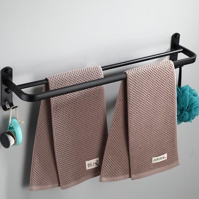 Mooche Porte Serviette Salle De Bain, Longueur 70 CM, Barres Porte-Serviettes Support Mural, En Acier Inoxydable, Porte Serviette De Bain Antirouille Et Durable, Brossé
