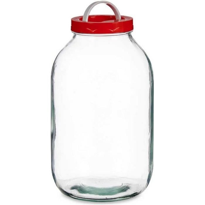 Arte Bocal en verre de 5 litres avec couvercle à visser et poignée