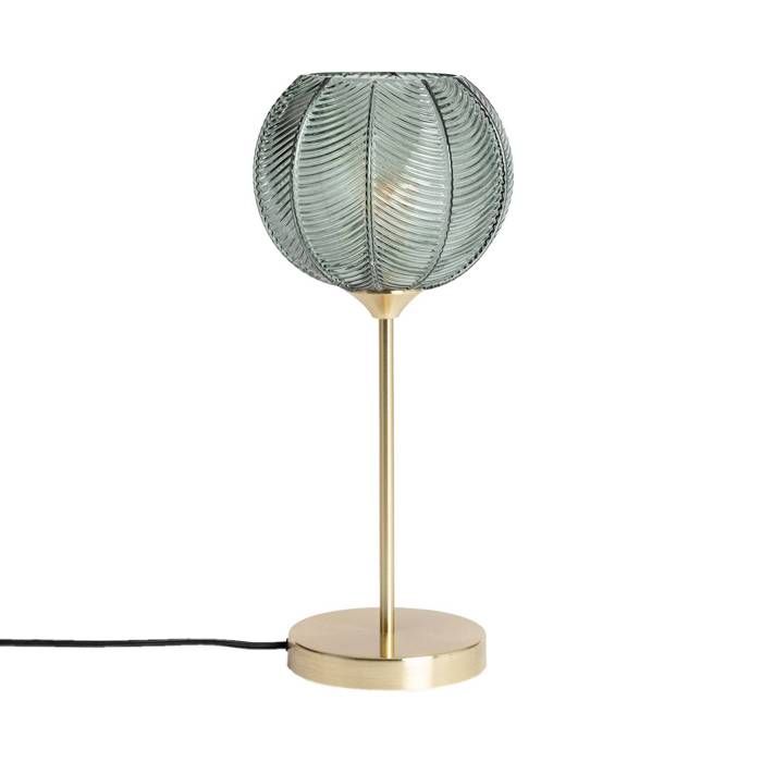 Lampe à poser métal et verre effet cristal Basile vert Ø 20cm Lampe à poser métal et verre effet cristal Basile vert Ø 20cm