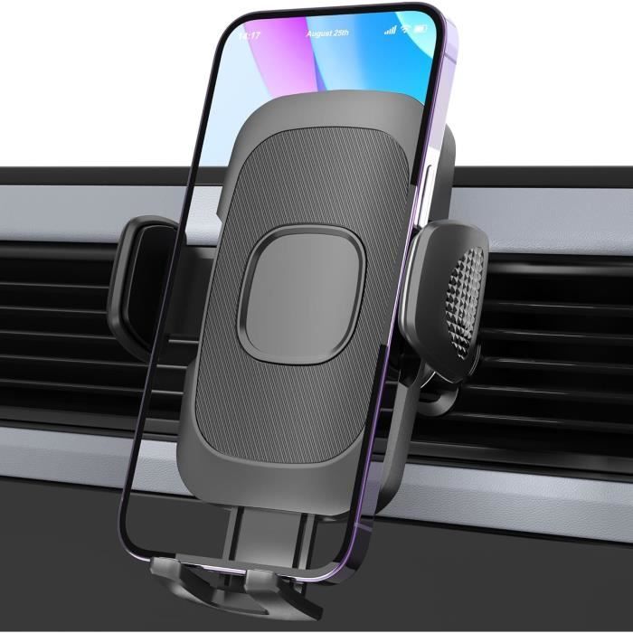 Support telephone voiture clip sur grille aeration compatible smartphone 3  et 6 rotation 360