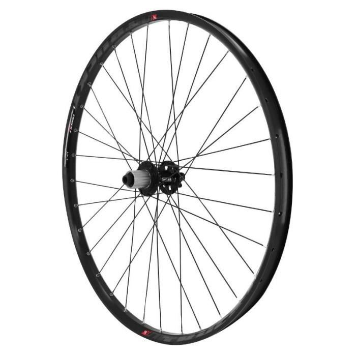 Roue VTT arrière VELOX Trucky 30 Disc 11-10V - Axe traversant 12-142 - Tubeless et tubetype - Noir