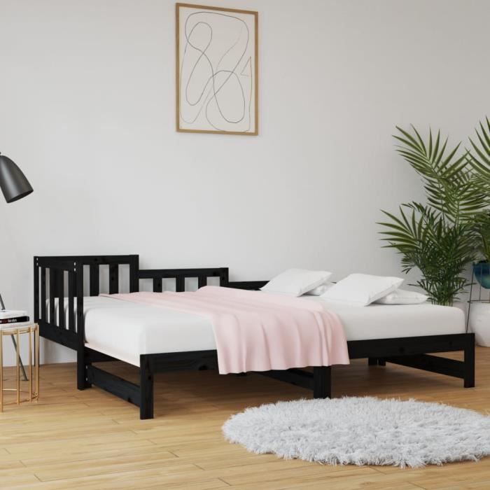 vidaXL Lit coulissant 2x(90x190) cm Bois de pin massif 820750