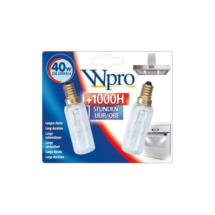 Ampoule LMH009 T25L x2 pour hotte BRANDT 5315725 WHIRLPOOL Culot E14 lumière du jour - vue 2