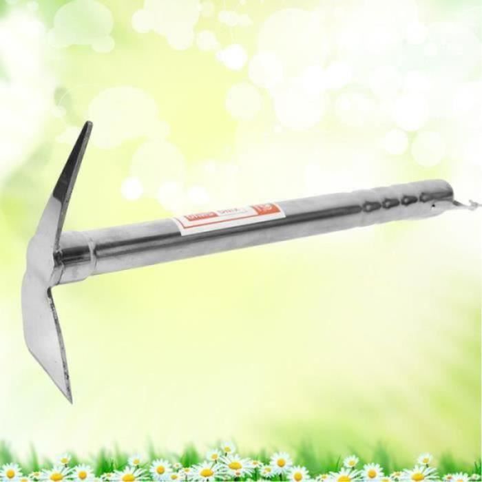 Petite Pioche De Jardin Houe, Manche Antidérapant 38cm, Acier Inoxydable