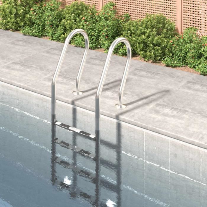 Échelle Pliante FANTASK – 4 Marches Antidérapantes – Inox – Charge 227 Kg – Pour Piscine, Bateau, Quai – 90x27,5x13 Cm