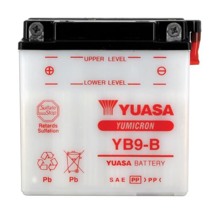 YUASA - Batterie Moto 12V Avec Entretien Sans Pack Acide Yb9-B / Yb9B