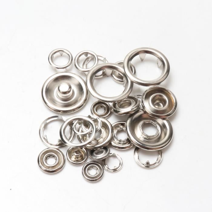 20 Sets D’attaches Pour Boutons Pression - Métal Tournant, Acier Inoxydable, Couleur Argent, Neuf