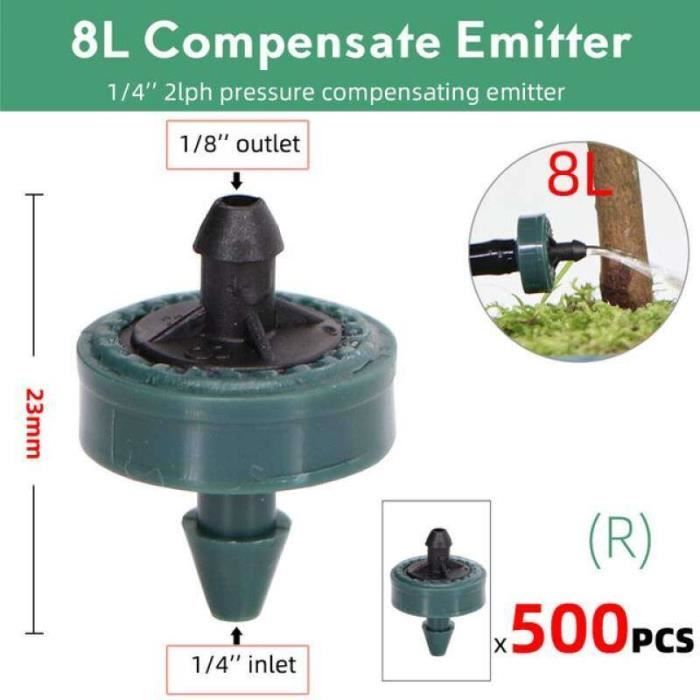 Lot De 50 Goutteurs D'Irrigation Yctze 4L/h - Compensation De Pression 1-4 Bars, Pour Tuyau 4/7 Mm