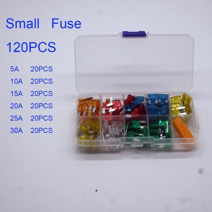 voiture, moto 5 A 7.5 A 10 A 15 A 20 A 25 A 30 A Set 20x Mini lame fusibles voiture, moto 5 A 7.5 A 10 A 15 A 20 A 25 A 30 A Set 20x Mini lame fusibles