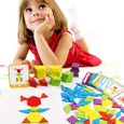 155 Pièces Montessori Puzzle Tangram en Bois Enfant Éducatif Jeu de Géométrique Jigsaw Jouets Apprentissage Cadeau Noël Anniversaire-1