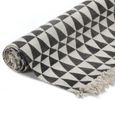 ETO-Tapis Kilim Coton 160 x 230 cm avec motif noir/blanc-1