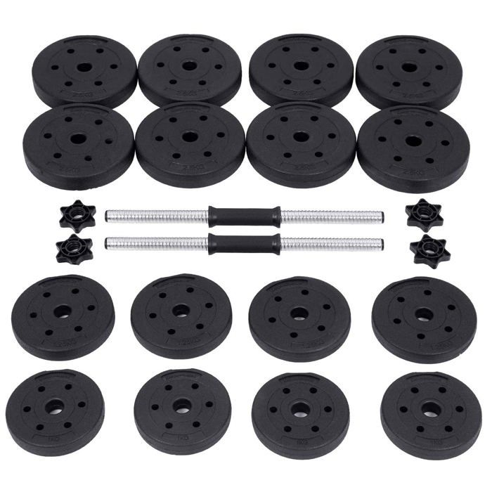 Kit haltères réglables - HELLOSHOP26 - 30 kg - Noir - Musculation ...