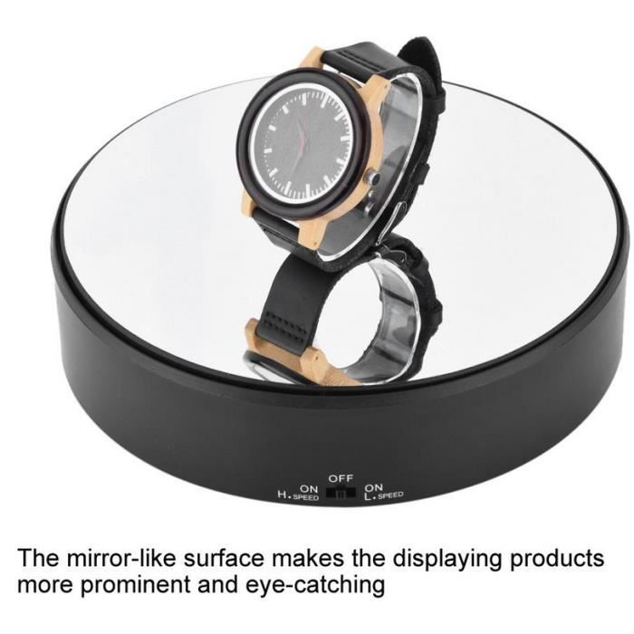 Plateau Tournant Motorisé Zalati 360° - Revêtement Miroir Pour Présentation Figurines, Bijoux Et Unboxing