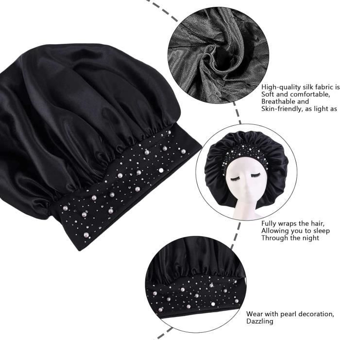 Lot De 4 Filets à Cheveux En Maille Crochetée Aster - Snoods Nuit Femme Noir