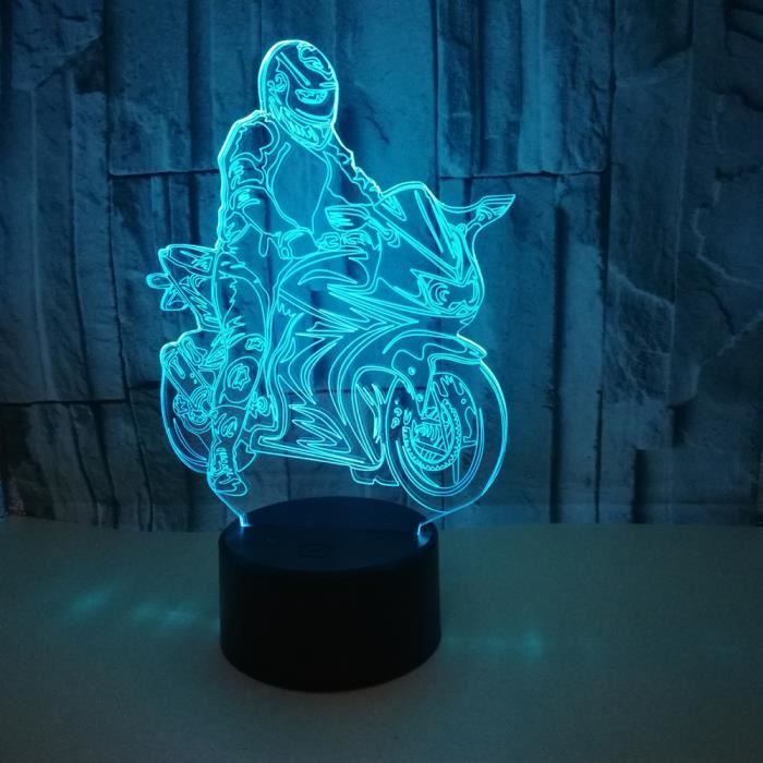 Moto 3D lampe led Table Lampe Moto Nuit Lumières Led Lampe de Lampe  Décorative pour Enfants cadeau - Cdiscount Maison