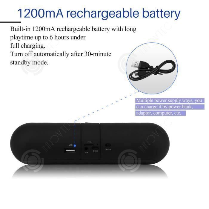 INN® Pulse Enceinte Bluetooth portable lumineuse à LED carte SD design sans  fil puissante intérieur extérieur nomade lumière - noir - Cdiscount TV Son  Photo