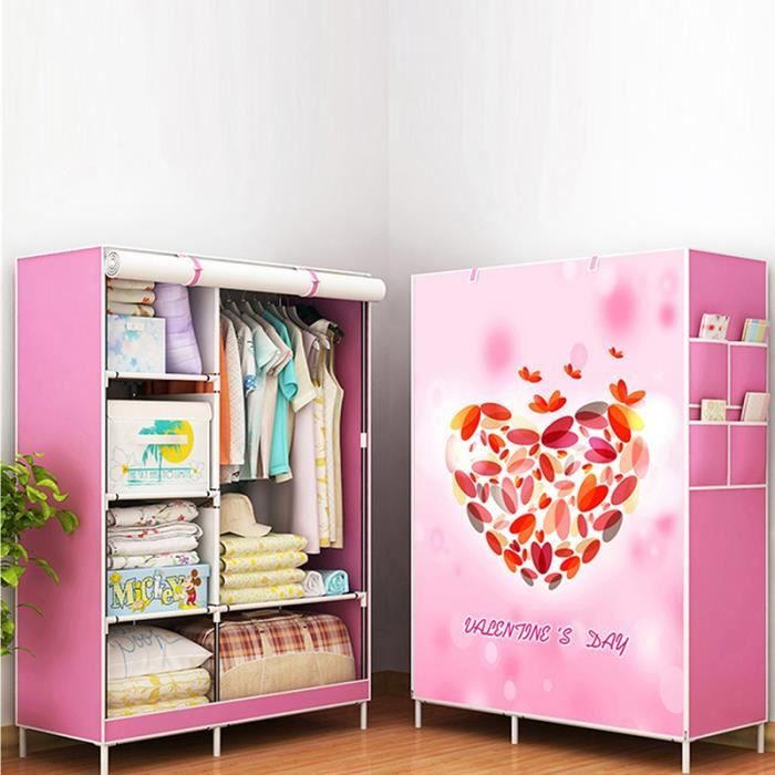 Armoire Portable En Tissu Avec 5 étagères - Rangement Anti-poussière Pour Petits Espaces