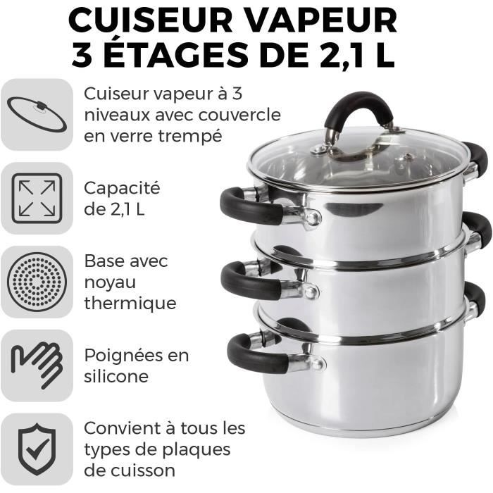 T80836 Essentials Cuiseur Vapeur À Induction À 3 Étages En Inox Avec — free download
