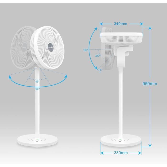 Leader Pro Fan LeaderPro 2 en 1 Ventilateur Silencieux 3D Oscillant Ventilateur sur ...
