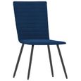 Lot de 4 Chaises de salle à manger - Fauteuil Chaise de cuisine - Chaise à dîner - Bleu Velours Moderne De Luxe | 57047-2