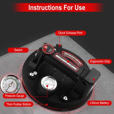 Ventouse pour Carrelage 8, Ventouse Electrique avec Manomètre Professionnelle, Charge 240 KG
