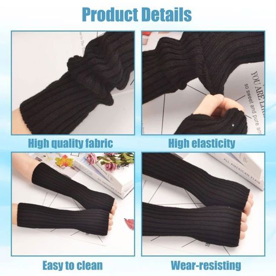 Gants Dhiver Pour Femme - Chauffe-bras Tricotés - Longs Sans Doigts En Cachemire Mitaines Pour Femme Mitaines Longues Amz B0cm9b6gwd